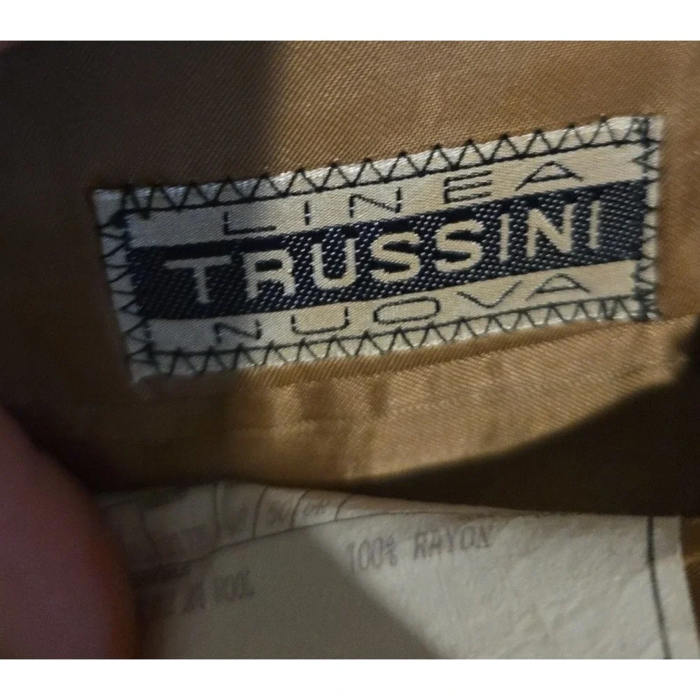 Linea Trussini Nuova Brown Micro Pattern Wool‎ Blazer, Men's 40R Sport Coat